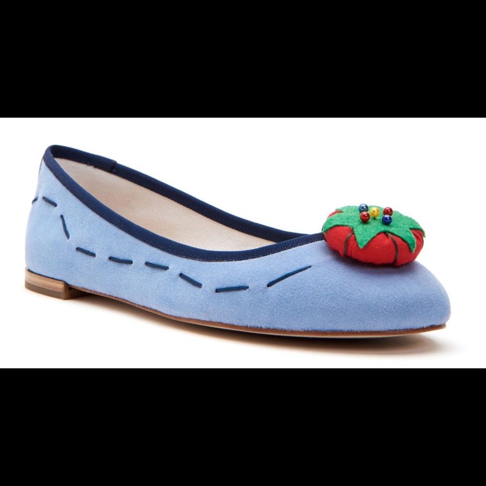 Katy Perry Collections Blue Flats with Red and Green Accent